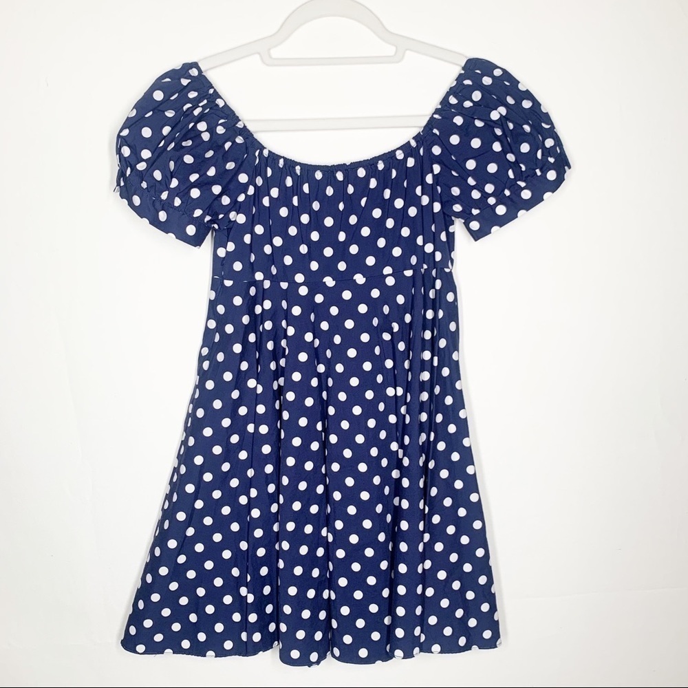 Caroline Constas DINA MINI DRESS polka dot Navy Blue White Size Small - Picture 5 of 6